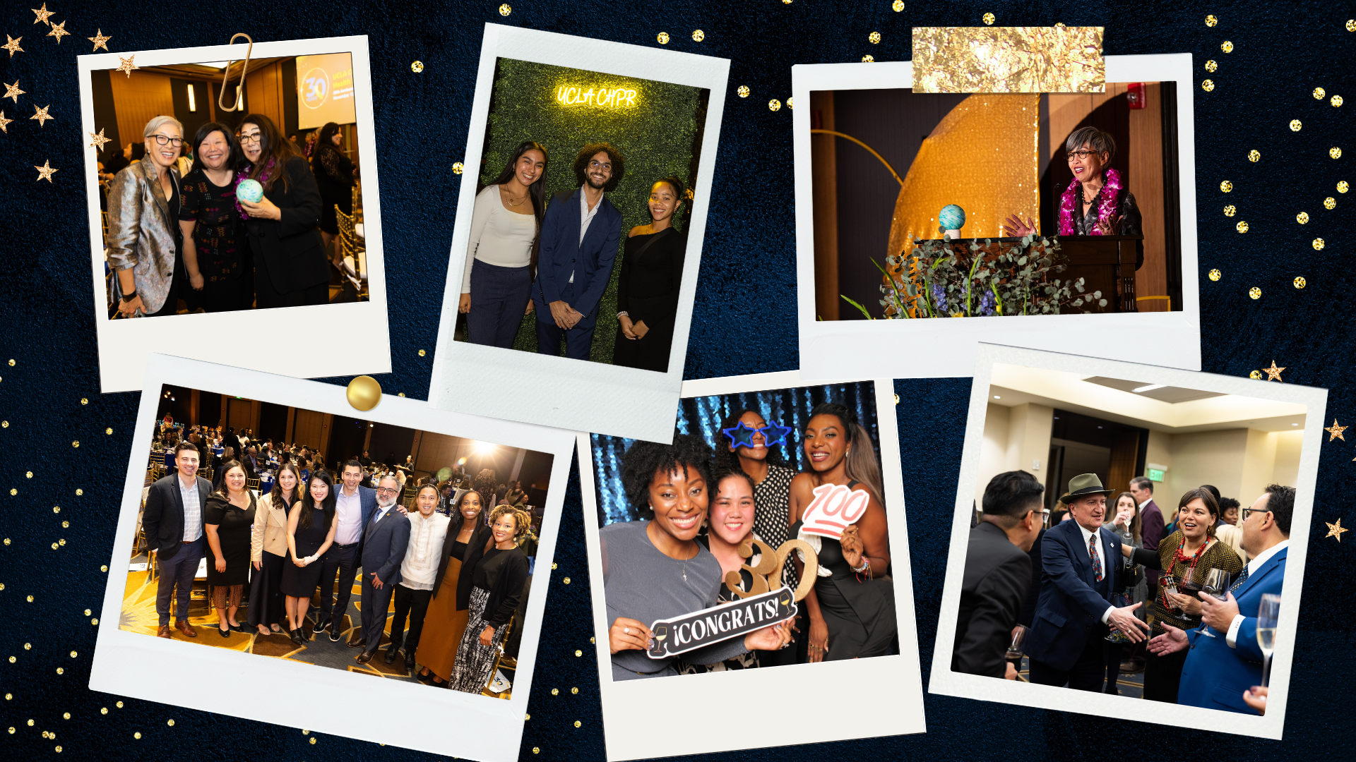 Collage of six photos from the UCLA Center for Health Policy Research's 30th Anniversary Gala