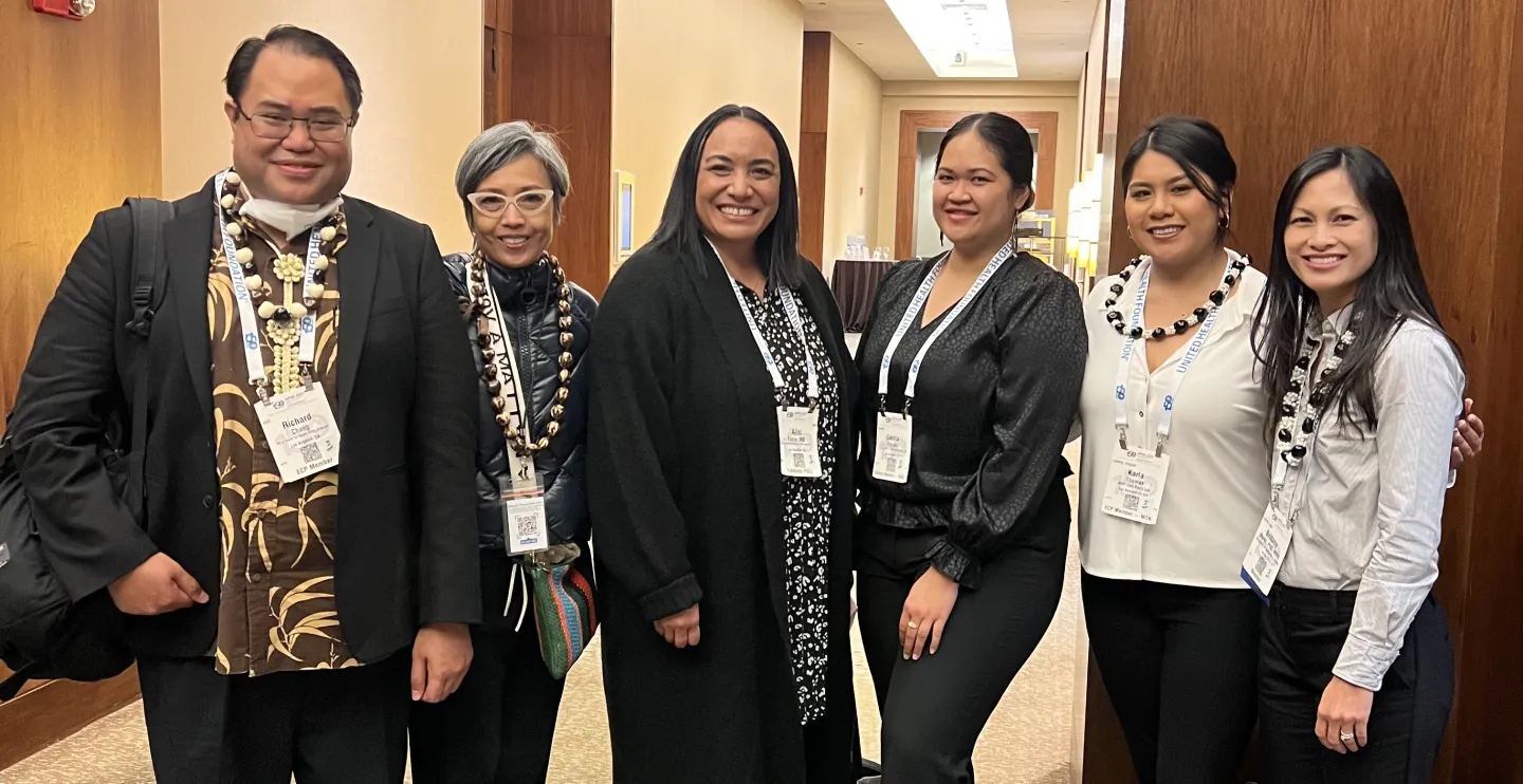 Left to right: Calvin Chang, Ninez Ponce, 'Alisi Tulua, Corina Penaia, Karla Thomas, and Brittany Morey.