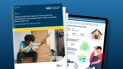 Housing Insecurity and Mental Health policy brief cover and infographic