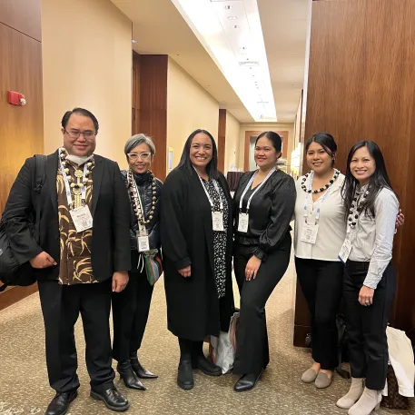 Left to right: Calvin Chang, Ninez Ponce, 'Alisi Tulua, Corina Penaia, Karla Thomas, and Brittany Morey.